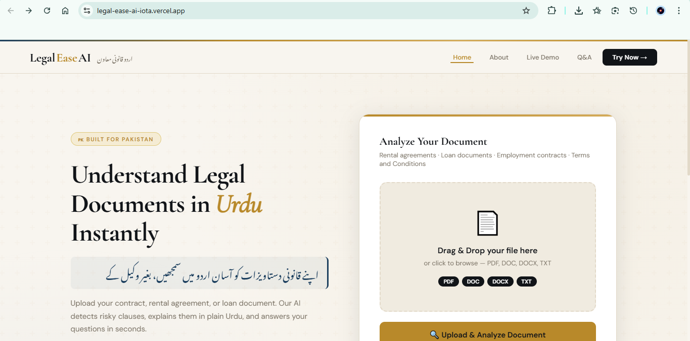 LegalEaseAI Interface